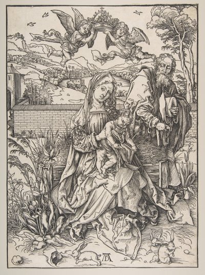 A Szent Család három nyúllal, kb. 1497-98. alkotó: Albrecht Dürer