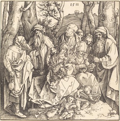 A Szent Család két muzsikáló angyallal alkotó: Albrecht Dürer
