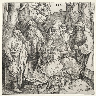 A Szent Család két muzsikus angyallal alkotó: Albrecht Dürer