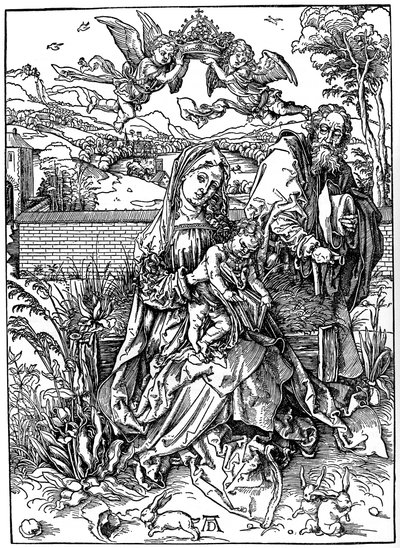 A Szent Család a három nyúllal, 1497, 1936 alkotó: Albrecht Dürer