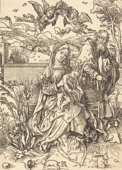 A Szent Család a három nyúllal, c. 14971498. alkotó: Albrecht Dürer