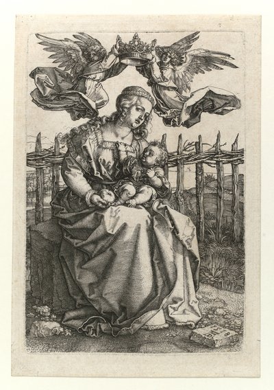 A két angyal által megkoronázott Madonna és a gyermek, 1518 alkotó: Albrecht Dürer