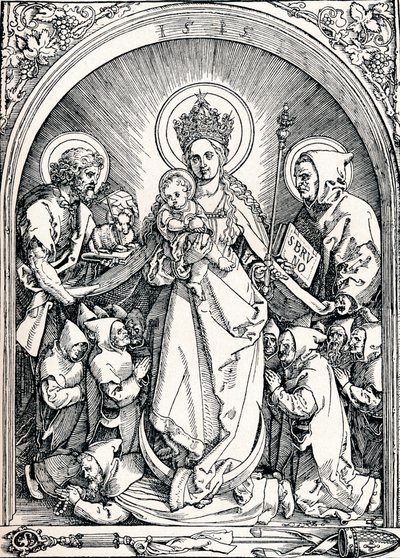 A Madonna a karthauzi testvérekkel, Keresztelő Szent Jánossal és Szent Brúnóval, 1515 1906. alkotó: Albrecht Dürer