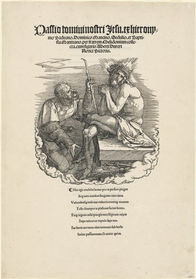 A bánat embere, akit egy katona gúnyol alkotó: Albrecht Dürer