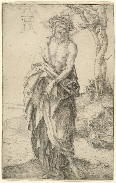 A bánat embere megkötött kézzel alkotó: Albrecht Dürer