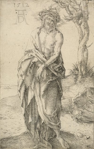 A bánat embere megkötött kézzel, 1512. alkotó: Albrecht Dürer