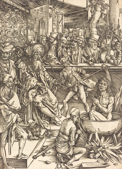 Szent János vértanúsága, valószínűleg c. 14961498. alkotó: Albrecht Dürer