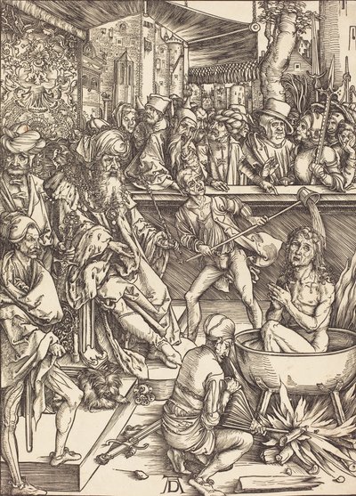 Szent János vértanúsága, valószínűleg c. 14961498. alkotó: Albrecht Dürer