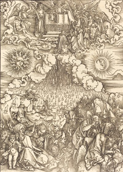 Az ötödik és hatodik pecsét felnyitása, 1498. alkotó: Albrecht Dürer