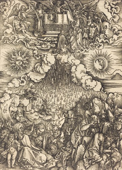 Az ötödik és hatodik pecsét felnyitása c. 1497. alkotó: Albrecht Dürer