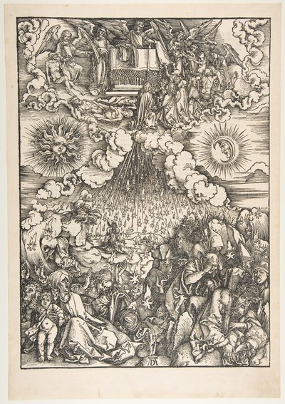 Az ötödik és hatodik pecsét felnyitása, az Apokalipszisből.n.d. alkotó: Albrecht Dürer
