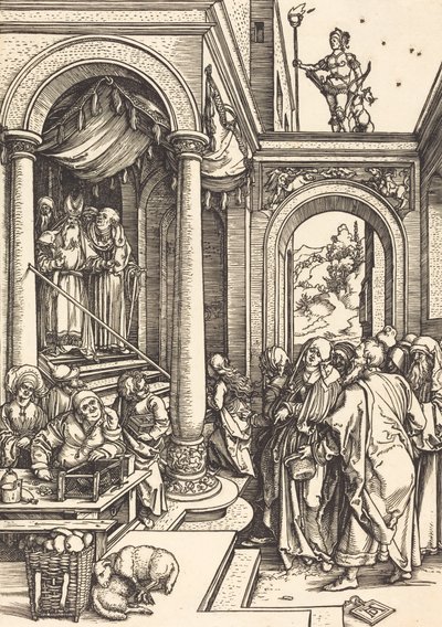 A Szűzanya bemutatása a templomban, c. 15021503. alkotó: Albrecht Dürer