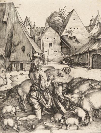 A tékozló fiú c. 1496. alkotó: Albrecht Dürer
