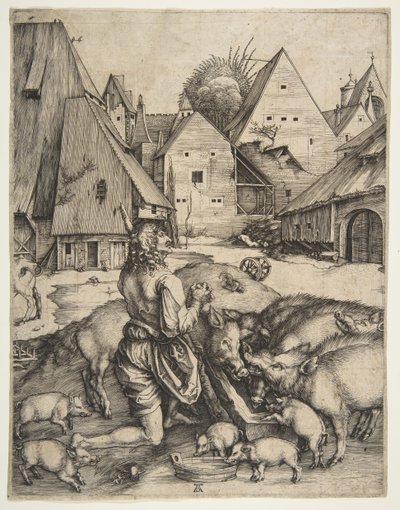 A tékozló fiú, kb. 1496. alkotó: Albrecht Dürer