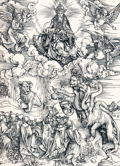 A hétfejű fenevad és a bárányszarvú fenevad, 1498 1906. alkotó: Albrecht Dürer