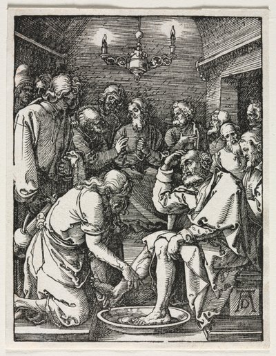 A kis passió: Szent Péter lábát mosó Krisztus. alkotó: Albrecht Dürer