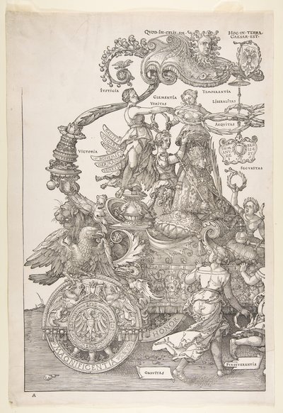 Maximilian I. diadalszekere The Great Tri..., valószínűleg kb. 1518, megjelent 1522. alkotó: Albrecht Dürer