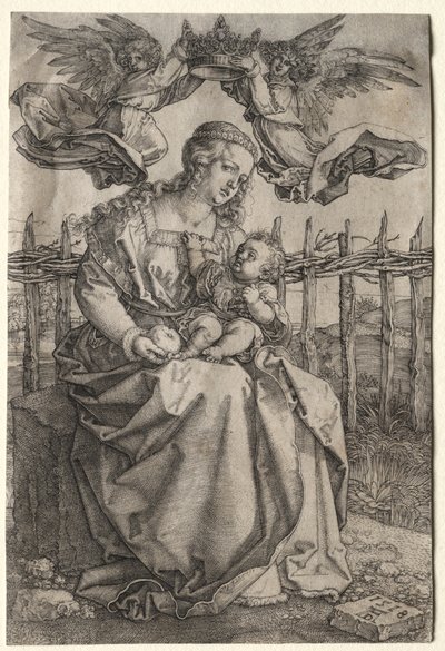A két angyal által megkoronázott szűz, 1518. alkotó: Albrecht Dürer