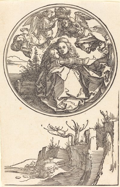 A két angyal által megkoronázott Szűz egy táj fölött, 1515-ben vagy előtte. alkotó: Albrecht Dürer