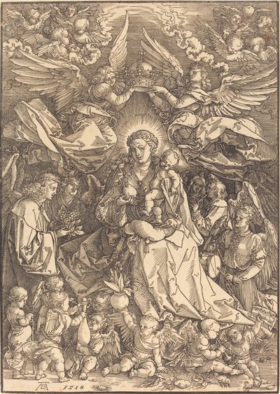 A sok angyaltól körülvett Szűz alkotó: Albrecht Dürer