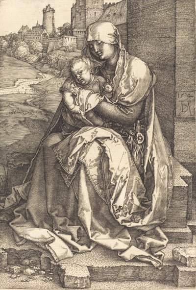 A Szűz és a Fal mellett ülő gyermek, 1514. alkotó: Albrecht Dürer
