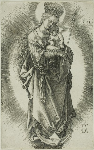 A Szűz a félholdon csillagkoronával és jogarral alkotó: Albrecht Dürer
