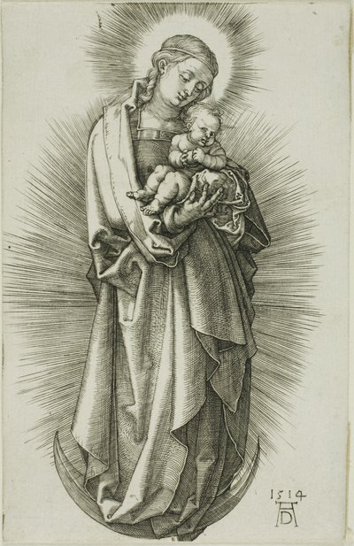 Szűz a félholdon, diadémmel alkotó: Albrecht Dürer