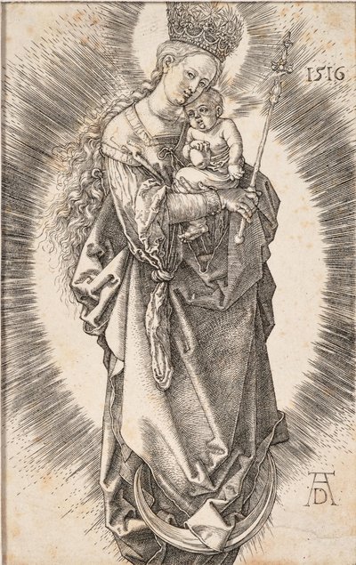 Szűz csillagkoronával és jogarral, 1516. alkotó: Albrecht Dürer