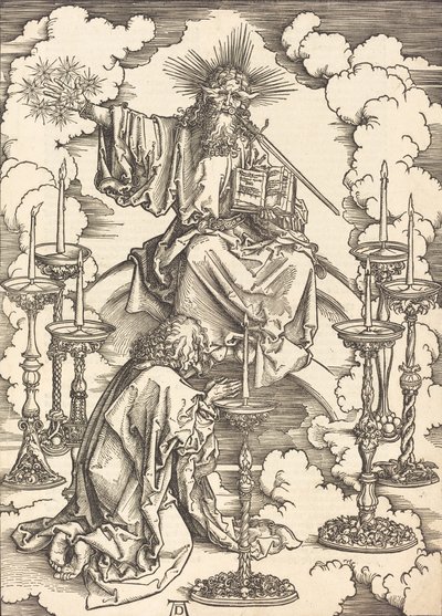 A hét gyertyatartó látomása, valószínűleg c. 14961498. alkotó: Albrecht Dürer
