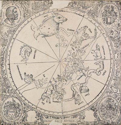 A déli félteke cheleszti diagramja, 16. század eleje alkotó: Albrecht Dürer