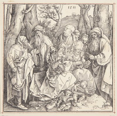 A szent rokonság az angyalokkal alkotó: Albrecht Dürer