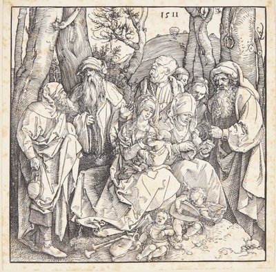 A szent rokonság az angyalokkal alkotó: Albrecht Dürer