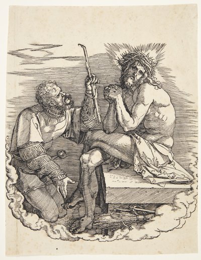 A bánat embere, akit egy katona gúnyol alkotó: Albrecht Dürer