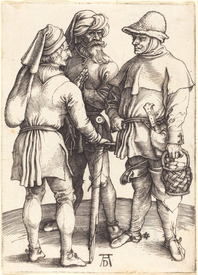 Három paraszt társalgásban alkotó: Albrecht Dürer
