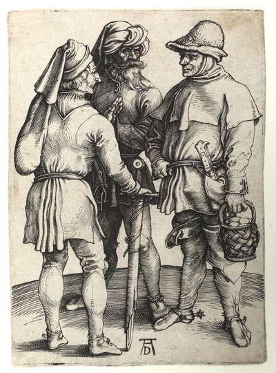 Három falusi beszélgető, 1497 körül alkotó: Albrecht Dürer