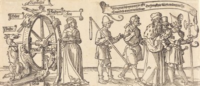 Az idő és a róka jobbra forgatja a szerencse kerekét minden rangú emberrel, valószínűleg 1526-ban. alkotó: Albrecht Dürer