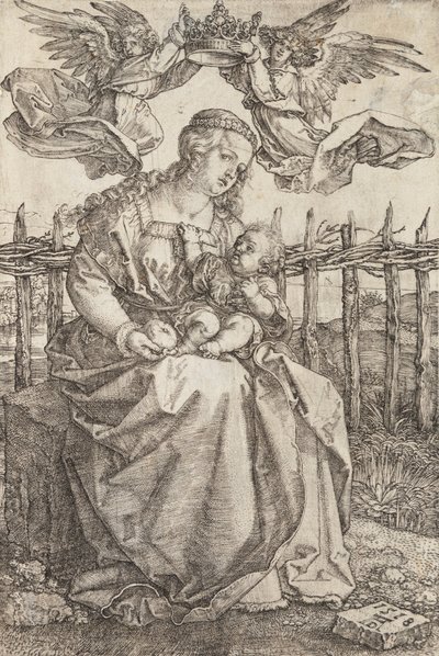 Szűz Máriát két angyal koronázta meg alkotó: Albrecht Dürer