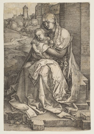 Szűz és gyermek a fal mellett ülve, 1514. alkotó: Albrecht Dürer
