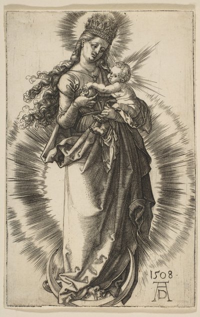 Szűz félholdon csillagos koronával, 1508. alkotó: Albrecht Dürer