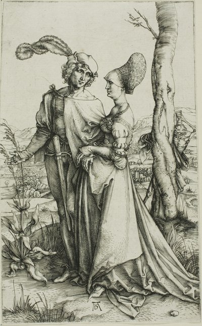 Fiatal házaspárt a halál fenyeget (The Promenade) alkotó: Albrecht Dürer