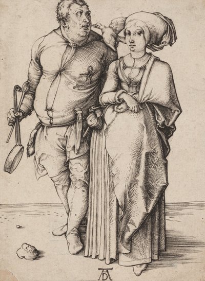 Egy szakács és felesége, 1496 körül (metszet) alkotó: Albrecht Dürer
