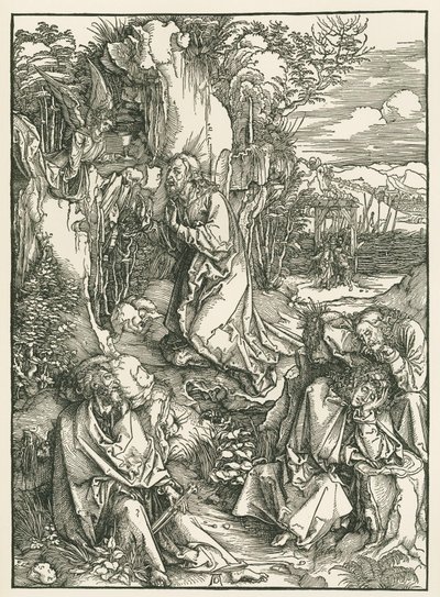 Agónia a kertben - Krisztus az Olajfák hegyén, 1496-97 körül (fametszet) alkotó: Albrecht Dürer or Duerer