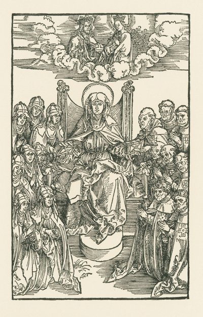 Birgitta apácákkal és szerzetesekkel körülvéve alkotó: Albrecht Dürer or Duerer