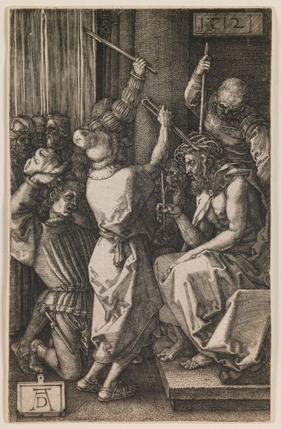 Tövissel megkoronázott Krisztus, a "Kis passió" sorozatból. alkotó: Albrecht Dürer or Duerer
