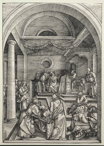 Krisztus vitatkozik az orvosokkal, c. 1503-1504 (fametszet) alkotó: Albrecht Dürer or Duerer