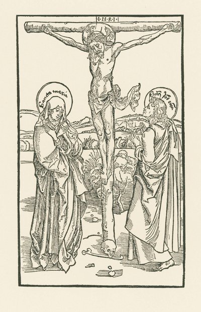 Krisztus a kereszten Mária Szűz Máriával és Szent Jánossal alkotó: Albrecht Dürer or Duerer