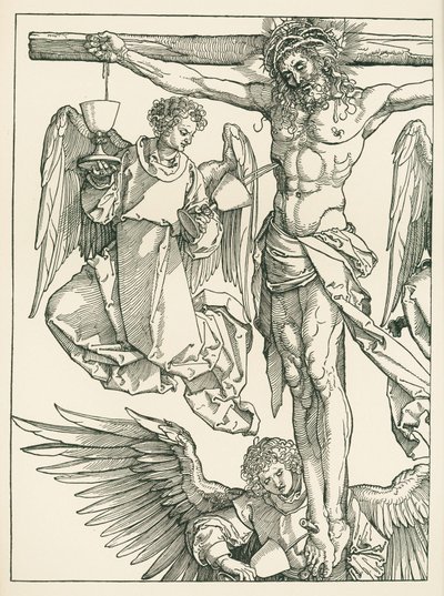 Krisztus a kereszten három angyallal, 1513-13 körül (fametszet) alkotó: Albrecht Dürer or Duerer