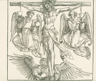 Krisztus a kereszten három angyallal, 1513 körül (fametszet) alkotó: Albrecht Dürer or Duerer