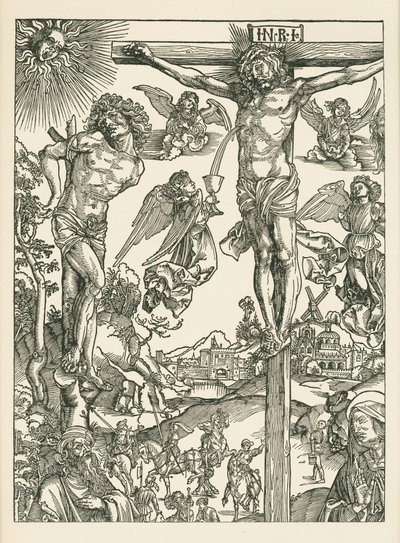 Keresztrefeszítés (A nagy kálvária), 1496-00 körül (fametszet) alkotó: Albrecht Dürer or Duerer