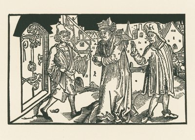 Davus, Simo és Chremes, 1492-93 körül (fametszet) alkotó: Albrecht Dürer or Duerer